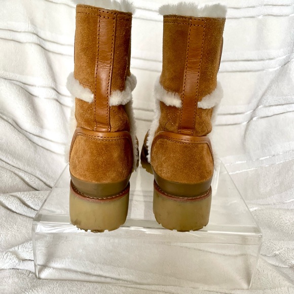 Tory Burch Boughton Shearling Bootie in Havana Tan 6M - Picture 5 of 5